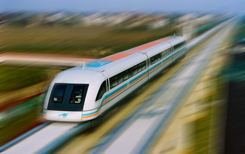 Maglev train in Shanghai,China