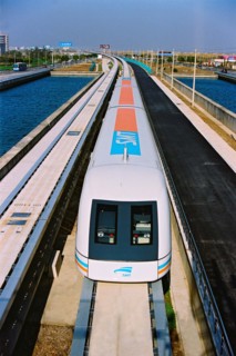 Maglev train in Shanghai,China