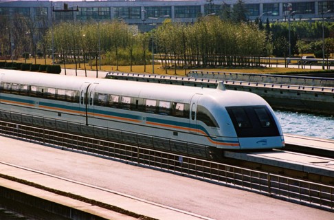 Maglev train in Shanghai,China