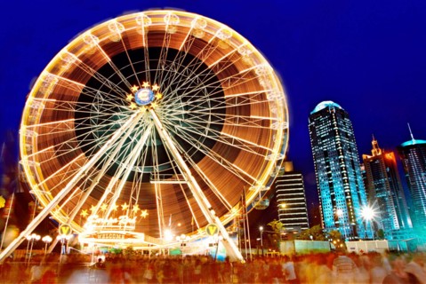 Ferris wheel in Carnival amusement park of Shanghai,China