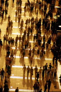 People walking on the Nanjing Road of Shanghai,China