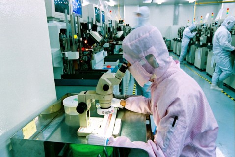 Workshop of electronic plant in Zhangjiang industrial district of Shanghai,China