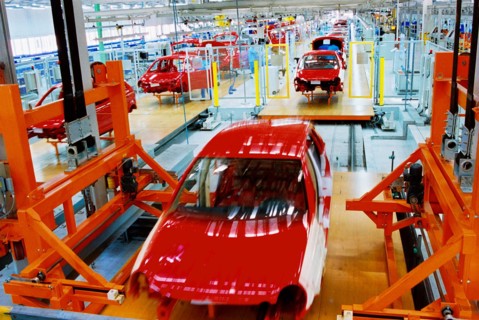 Production line of Shanghai Volkswagen Automotive Company,Shanghai,China