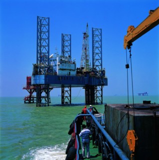 The oil platform of Shengli Oil Field,Shangdong Province,China