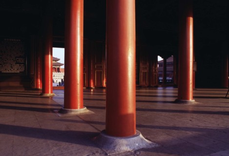 The red columns of the Forbidden City,Beijing,China