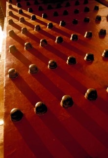 The knobs on the red painted gate of the Forbidden City,Beijing,China