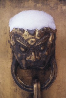 A brass lion head on the pot,Forbidden City,Beijing,China