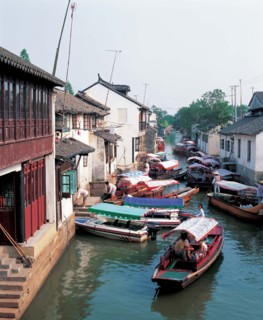 Zhouzhuang Village,one of China's waterside villages in Zhejiang Province,China