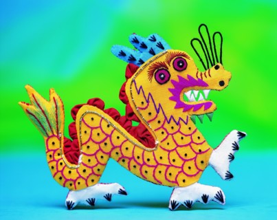 Pièce de feutrine représentant un dragon