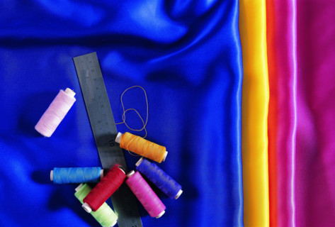 Chinese embroidery set:silk cloth,ruler and colourful threads