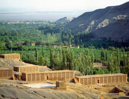 a village at the Grape Valley,Turpan,Sinkiang Province,China