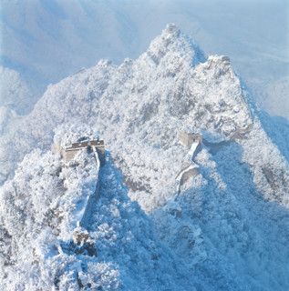 The snowscape of Jiankou section of the Great Wall,China