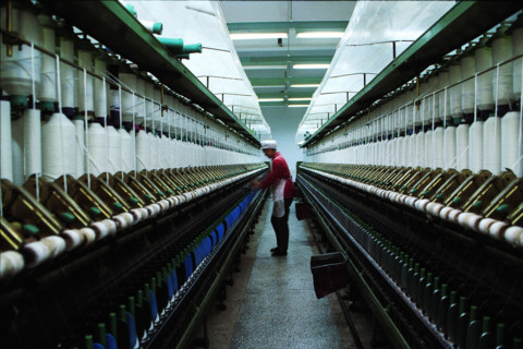 A woman working in a factory of textile industry in China