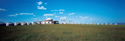 igloos on the meadow of Hulunbeier,Inner Mongolia,China