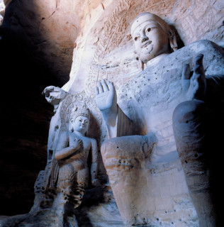 A statue of Buddha at Yungang Grotto,Shanxi Province,China