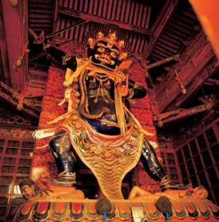 God sculpture at Longwu Temple,Qinghai,China