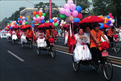 The jinrick-shaw wedding,Beijing,China