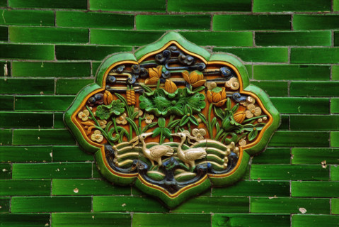 A brick carving of the Forbidden City,Beijing,China