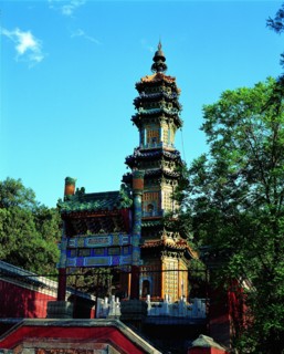The Glazed-Tiled Pagoda at the Summer Palace,Beijing,China