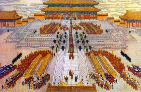 Painting depicts Wedding of emperor Guangxu, Qing Dynasty