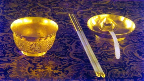 Gold cutlery used by emperors of Qing Dynasty