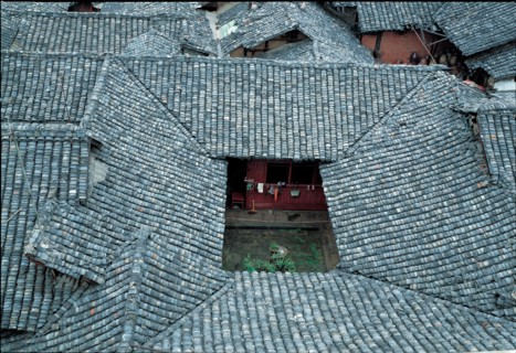 Dooryard of residential house in Langzhong,Sichuan,China
