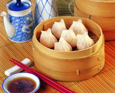 Chinese dumping in bamboo utensil