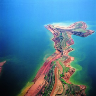 Xiaolangdi reservior on Yellow River,China