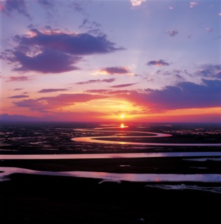 Kaidu river on Bayanbulak Grassland,Xinjiang,China