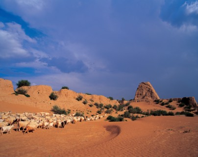 Ruins of Great Wall in Dingbian county,Shanxi,China