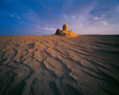 Ruin of pagoda in Miran Ancient City, Ruoqiang, Xinjiang,China