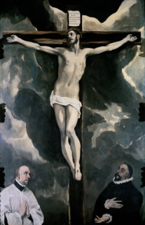 El Greco, Christ on Cross Adored by Donors