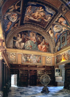 Indoor view of El Escorial library