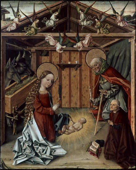MAESTRO DE AVILA
TRIPTICO DEL NACIMIENTO- DETALLE CENTRAL- NACIMIENTO DE JESUS EN EL PORTAL DE
