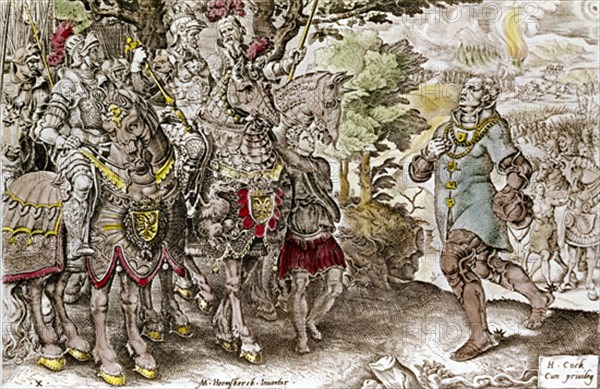 HEEMSKERCK 1498/1574
VICTORIA DE CARLOS V-DUQUE DE  SAJONIA DERROTADO Y PRESO TRAS BATALLA DE