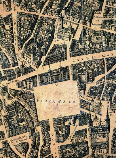 TEXEIRA PEDRO
PLANO DE MADRID- DETALLE DE LA PLAZA MAYOR-URBANISMO S XVII
MADRID, ARCHIVO