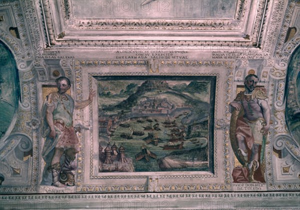 ARBASIA CESAR 1547/1607
FRESCOS-PRIOR DE HUNGRIA Y PRIOR HERNANDO DE TOLEDO- LA ARMADA SALIENDO DE