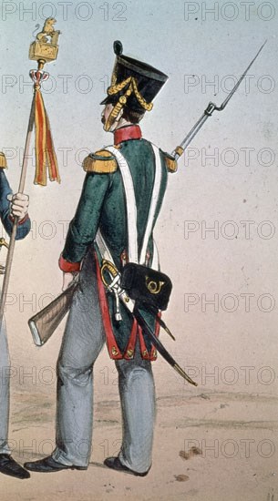 VILLEGAS
UNIFORMES MILITARES S XIX (1821)-DET SOLDADO DE INFANTERIA LIGERA (CONJ Nº 4488)
MADRID,