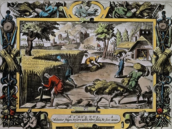 CALENDARIO - EL MES DE AGOSTO - S XVI
SAN LORENZO DEL ESCORIAL,