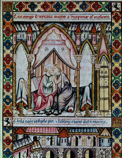 ALFONSO X EL SABIO 1221/84
MTI1-CANTIGA STA MARIA- Nº111-F158V-CLERIGO DADO A LA LUJURIA-VIÑETA
