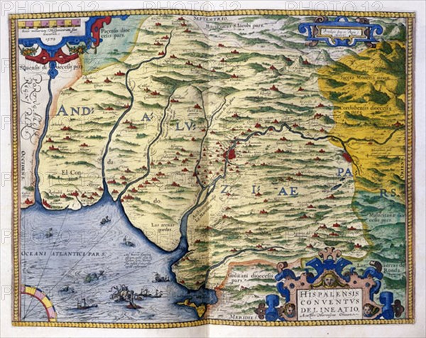 ORTELIUS ABRAHAM 1527/98
MAPA DE ANDALUCIA-DE CORDOBA A PORTUGAL
MADRID, SERVICIO GEOGRAFICO