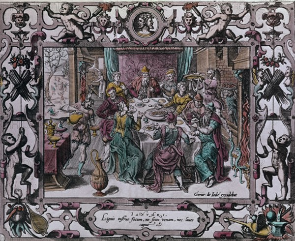 CALENDARIO-MES DE ENERO-S XVI- GRABADO RENACENTISTA
SAN LORENZO DEL ESCORIAL,