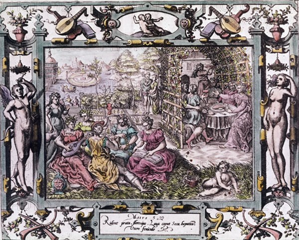 CALENDARIO-S XVI-MES MAYO-GRABADO RENACENTISTA
SAN LORENZO DEL ESCORIAL,