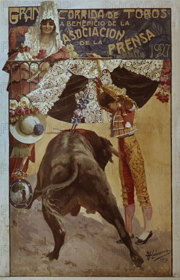 COLMENERO H
CARTEL DE TOROS-"GRAN CORRIDA DE TOROS A BENEFICIO DE LA ASOCIACION DE LA PRENSA"1927