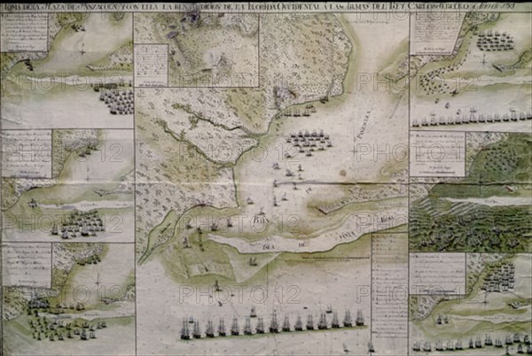 PLANO DE LA TOMA DE LA PLAZA DE PANZACOLA EN FLORIDA
MADRID, MUSEO NAVAL
MADRID