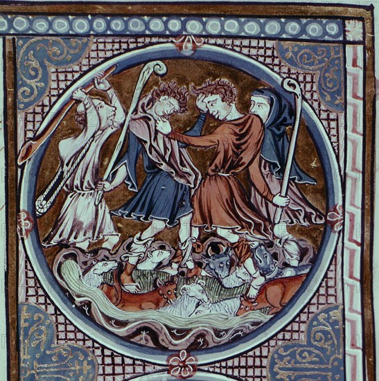 BIBLIA DE SAN LUIS- TOMO I PAG 12-LOS PASTORES DE ABRAHAM Y LOT SE PELEAN-1226/34-
TOLEDO,
