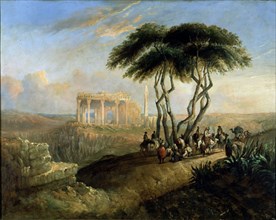 PEREZ VILLAAMIL JENARO 1807/54
PAISAJE ORIENTAL CON RUINAS CLASICAS-1842-OLEO/LIENZO 0,78X0,96