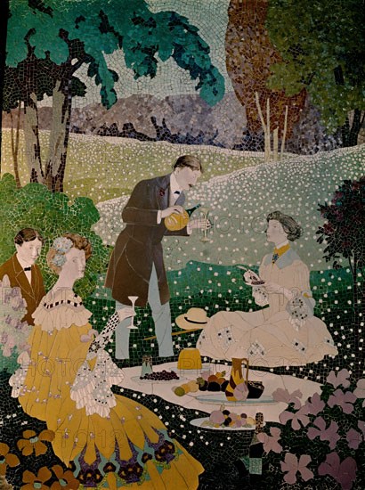 HOMAR GASPAR 1870/53
MOSAICO CERAMICO-MERIENDA SOBRE EL CESPED-
BARCELONA, MUSEO DE ARTE