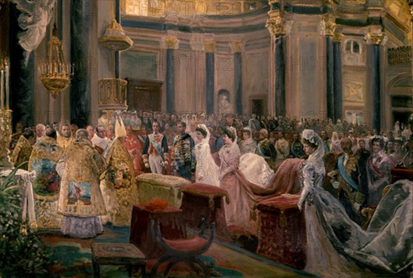 COMBA
BODA INFANTA MARIA TERESA DE BORBON Y FERNANDO DE BAVIERA Y DE BORBON EN 1906
MADRID,