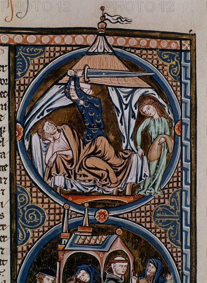 AUVERGNE G 1228/1249
BIBLIA DE SAN LUIS DE FRANCIA-1226/34- JUDITH MATA A HOLOFERNES-MANUSCRITO
